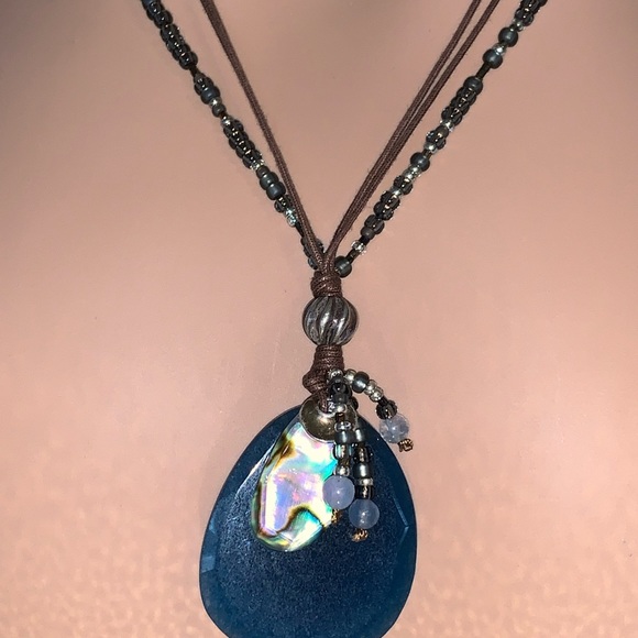 Vintage Silpada “Indigo Mood” Blue Quartz Sterling Bead Necklace - Picture 2 of 11